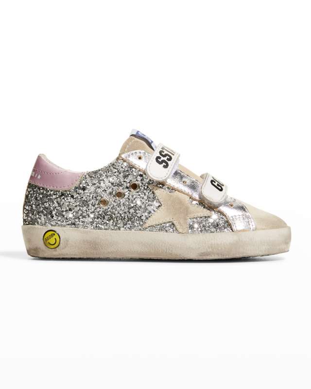 Girl's Old School Glitter Low-Top Sneakers, Toddler/Kids